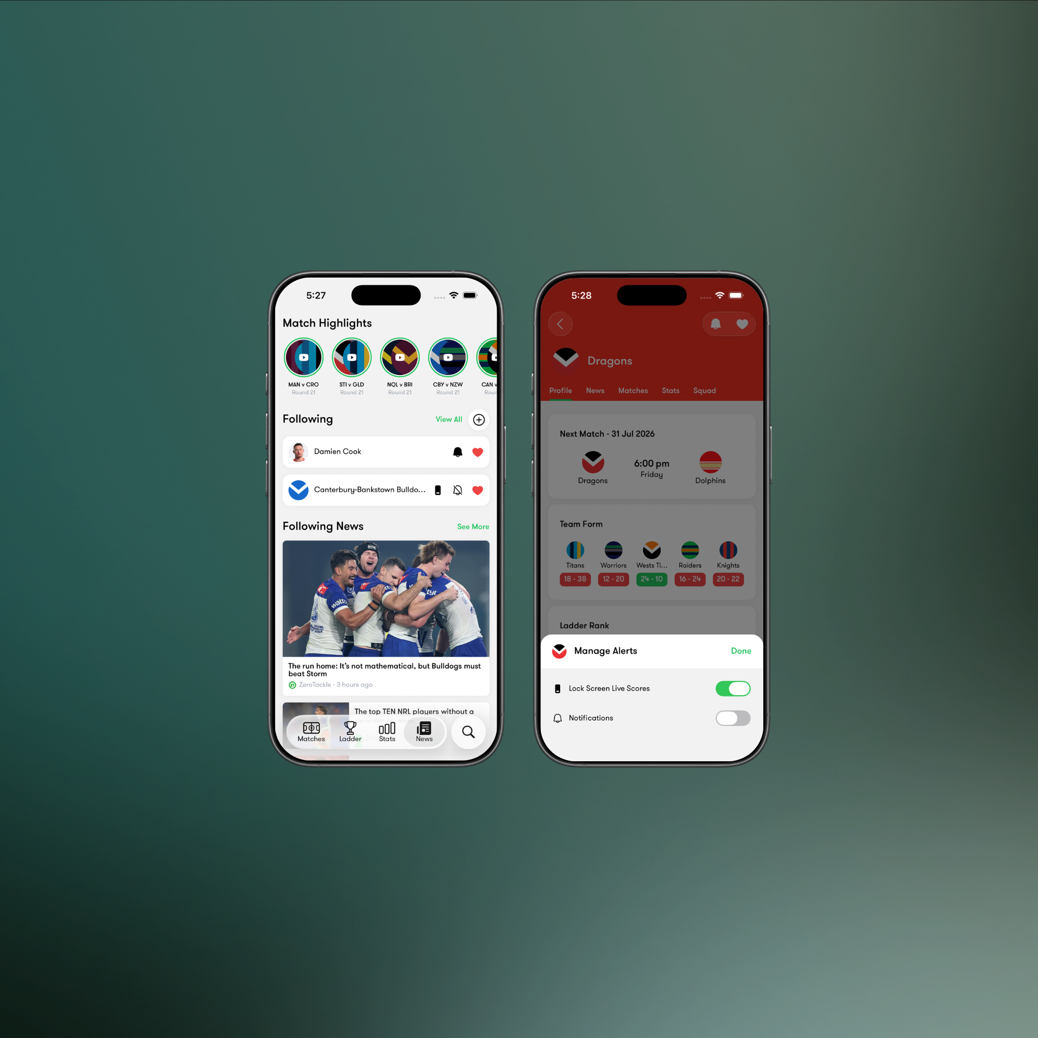 August Update - Live Score Widget and Notification Improvements